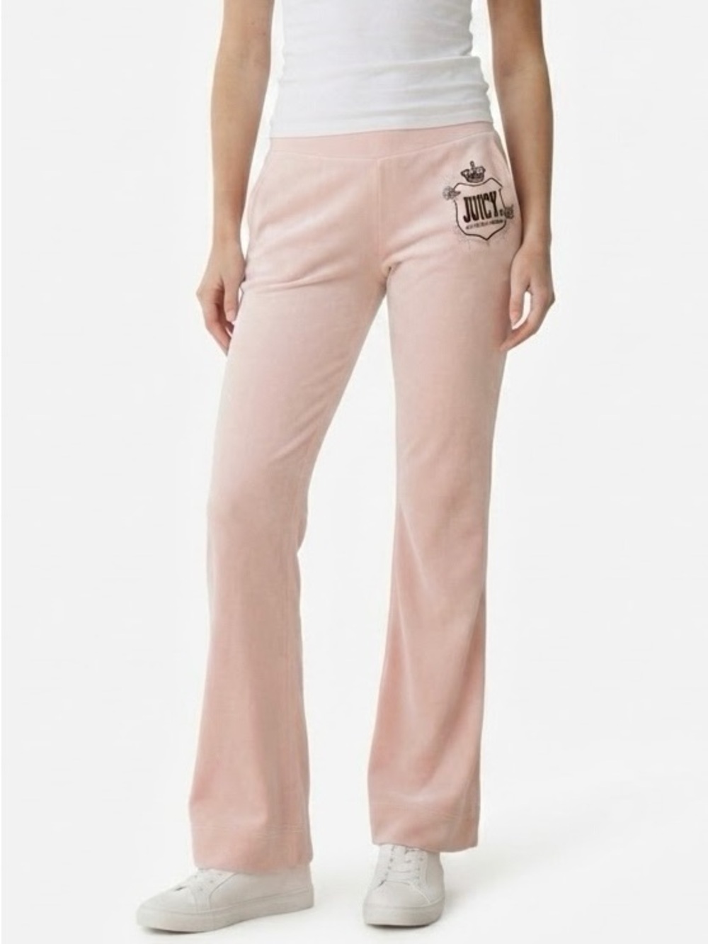 Juicy By Juicy Couture Pink Velour Flare Lounge Track Pants Size Small Y2K 33”